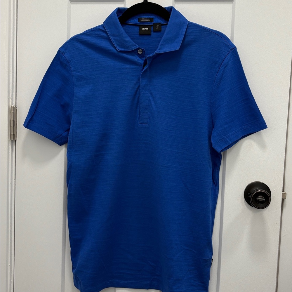 Hugo Boss Men’s Royal Blue Cotton Blend Polo Shirt Size Medium